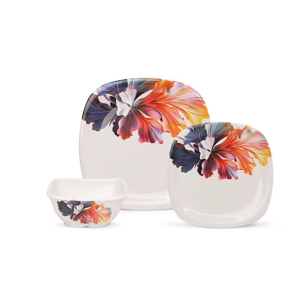 18 PC Square 100% Melamine Dinner Set – Raj Imports