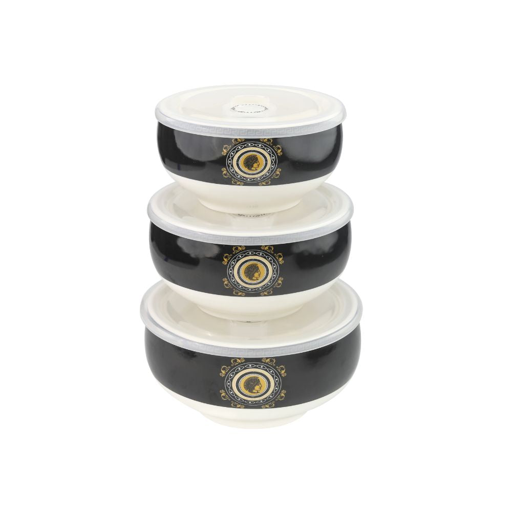 Zenith Bowl With Lid 400 Ml+600 Ml+1000 Ml Set Of 3 Pc