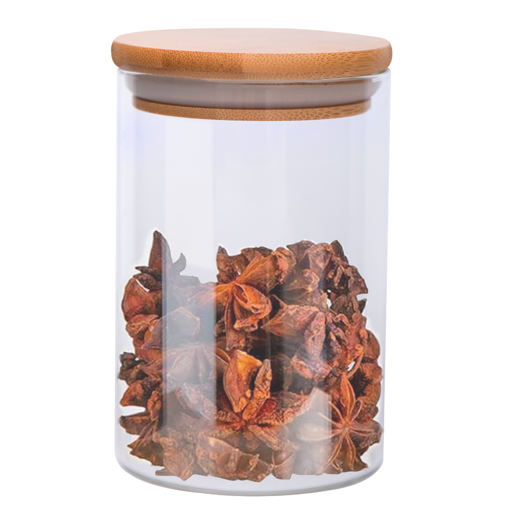 Sanjeev Kapoor - Delight Wooden Lid Borosilicate Round Jar 470 Ml - 1 Pc