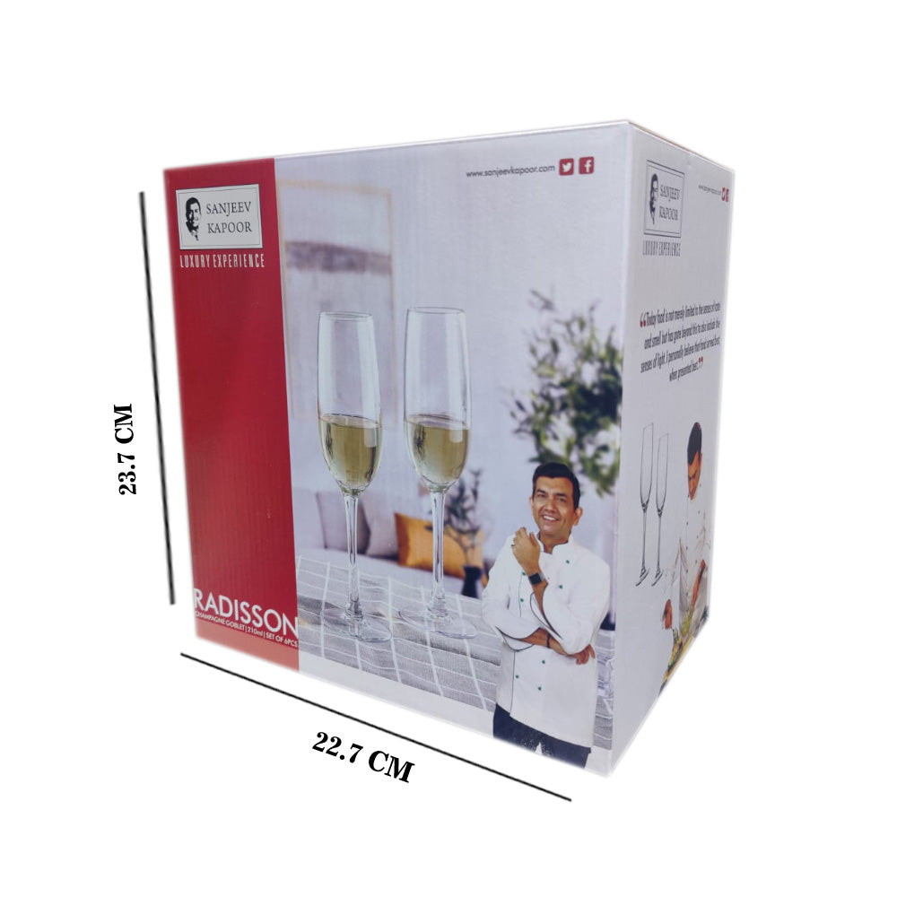 Sanjeev Kapoor - Radisson Champagne Glass 210 ml - Set of 6 Pcs