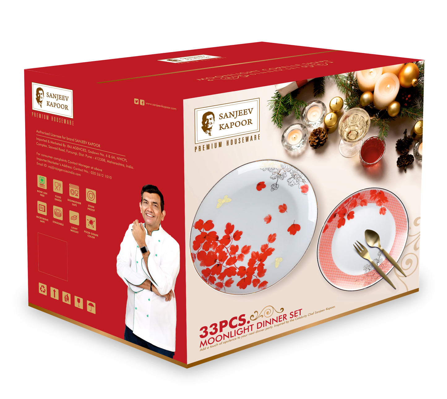 33 Pc Moonlight Dinner Set - Coffee