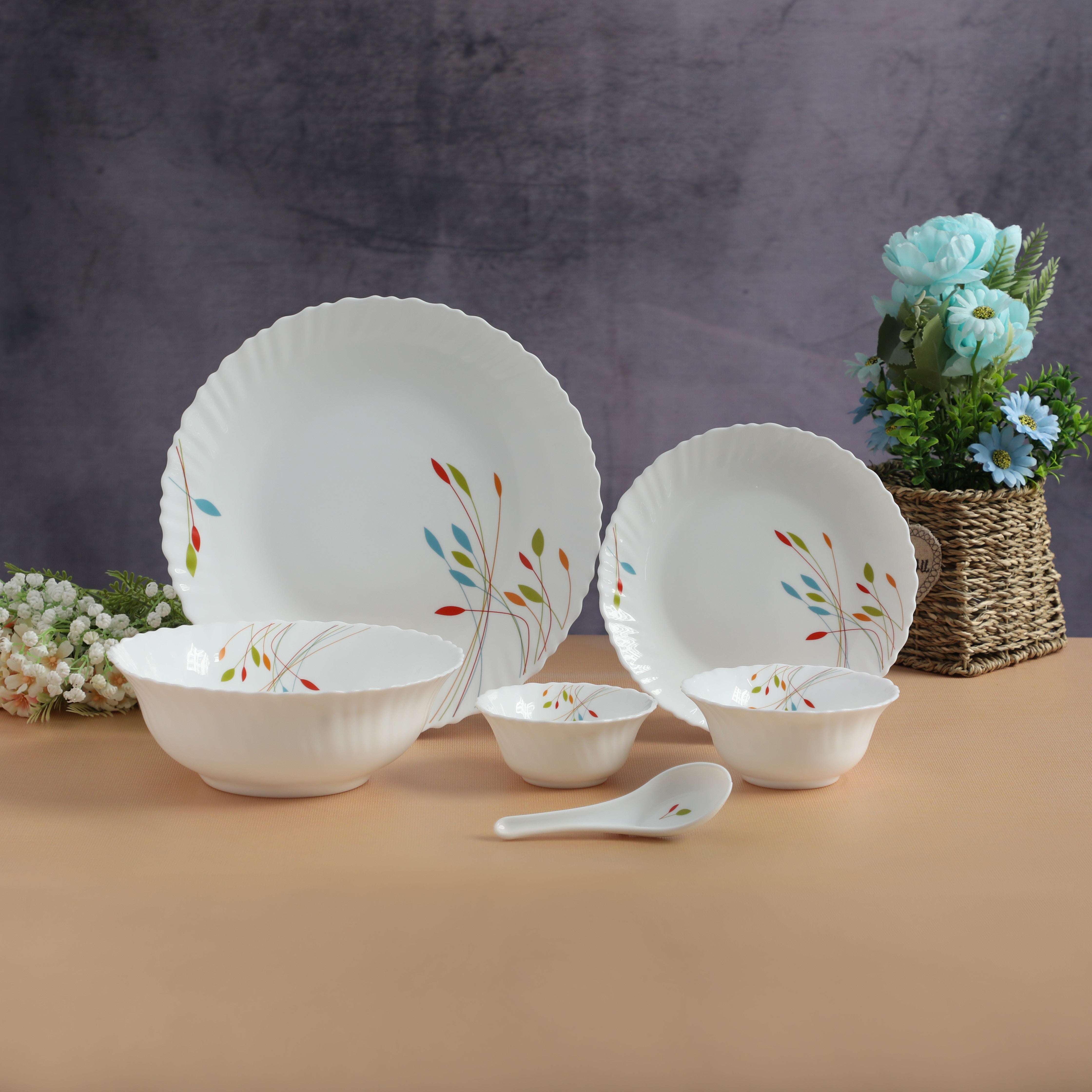 21 Pc White Feston Shape Dinner Set SKB2544 - Main Image