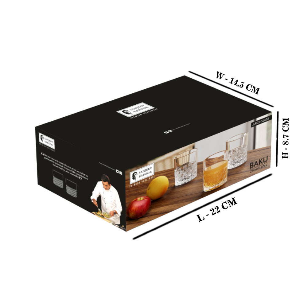 Sanjeev Kapoor - Baku Juice Glass 230 ml - Set of 6 Pcs