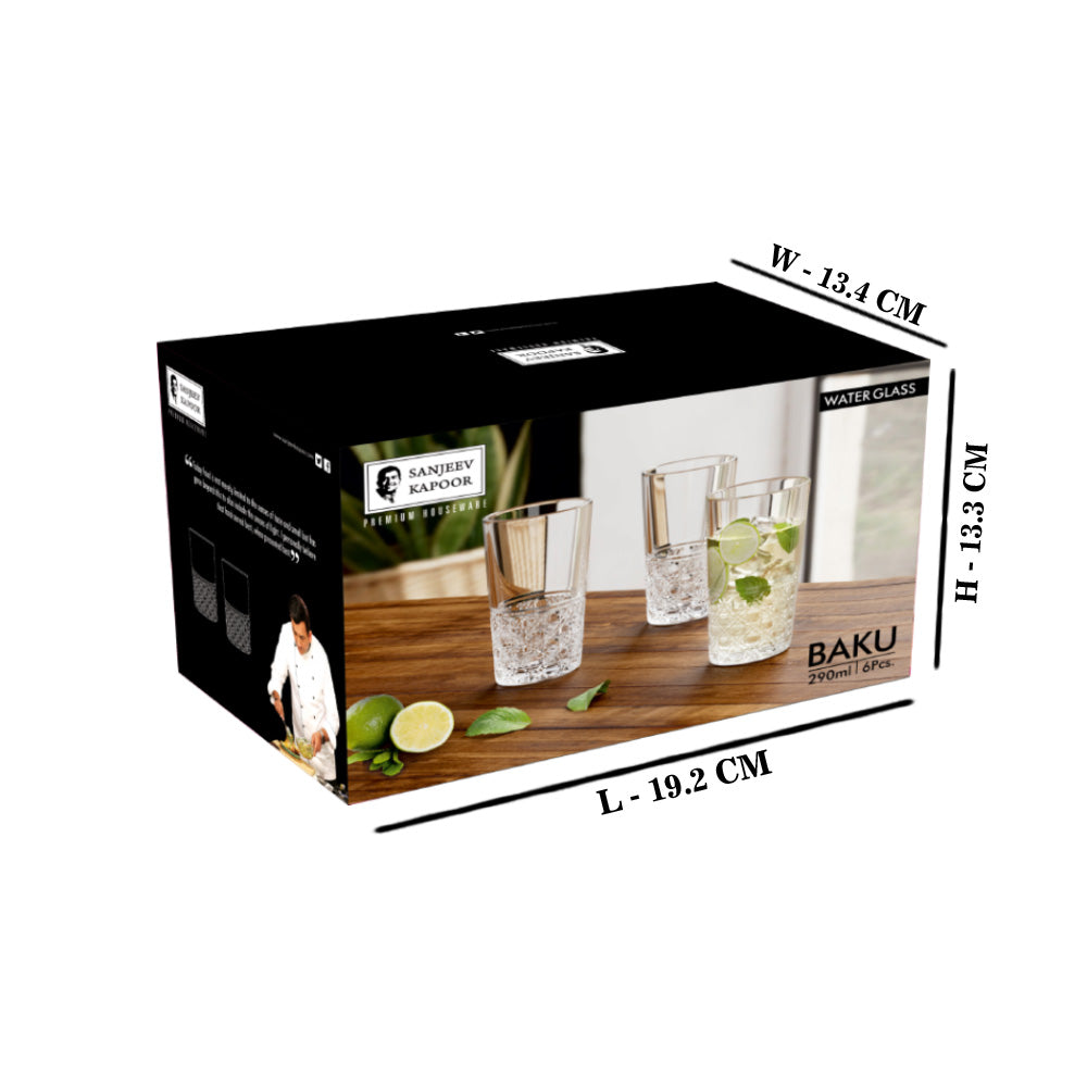 Sanjeev Kapoor - Baku Water Glass 290 ml - Set of 6 Pcs