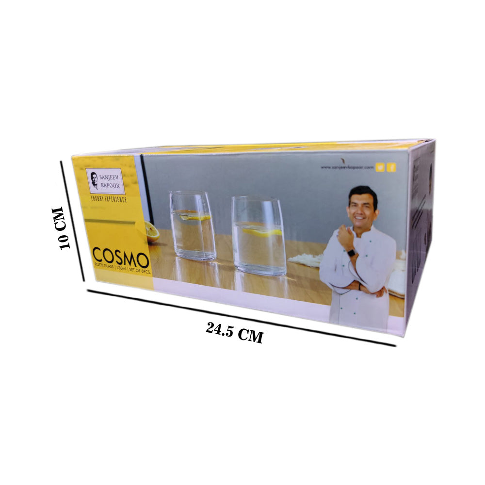 Cosmo Rock Glass 330 ML - Set of 6 Pcs
