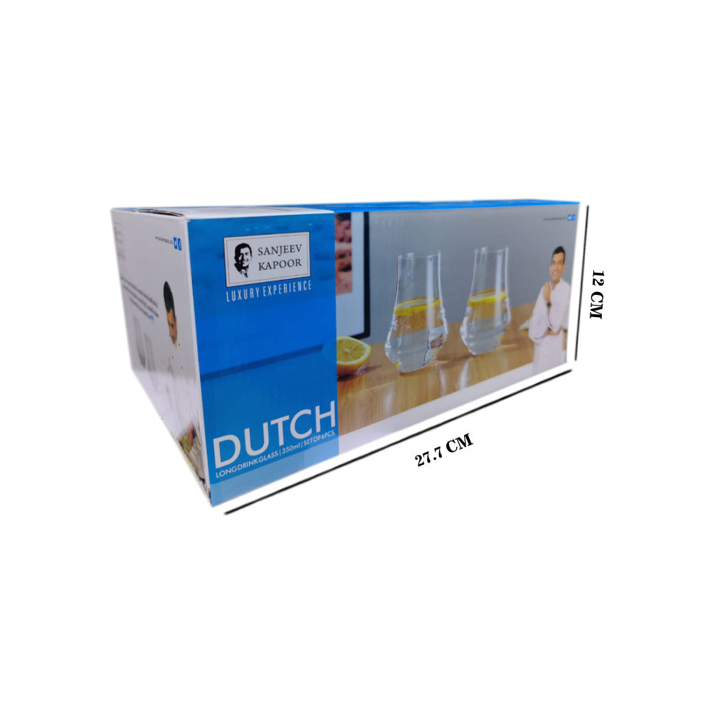Dutch Long Drink Glass 350 ML - Set of 6 Pcs
