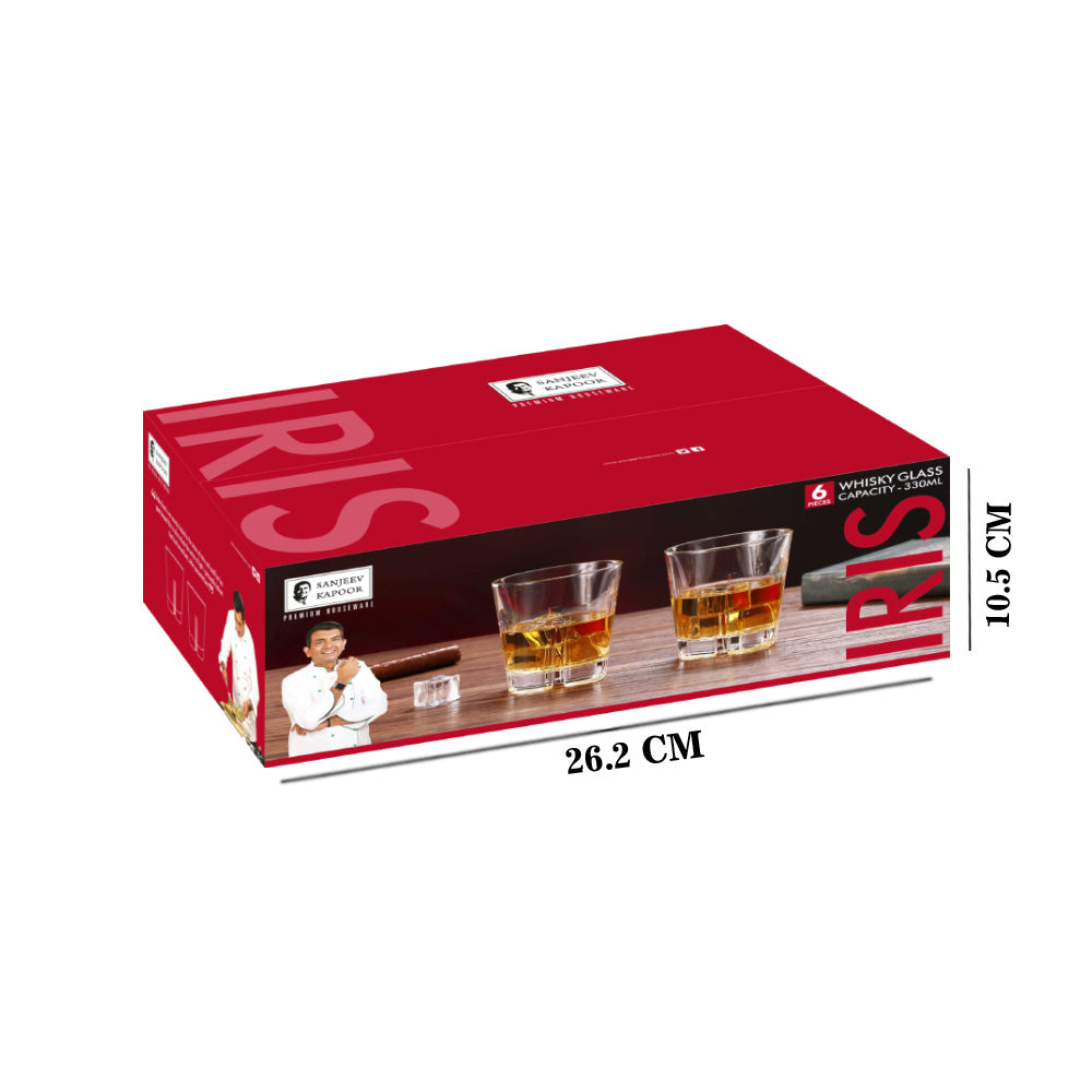 Iris Whisky Glass 330ml - Set of 6 Pcs