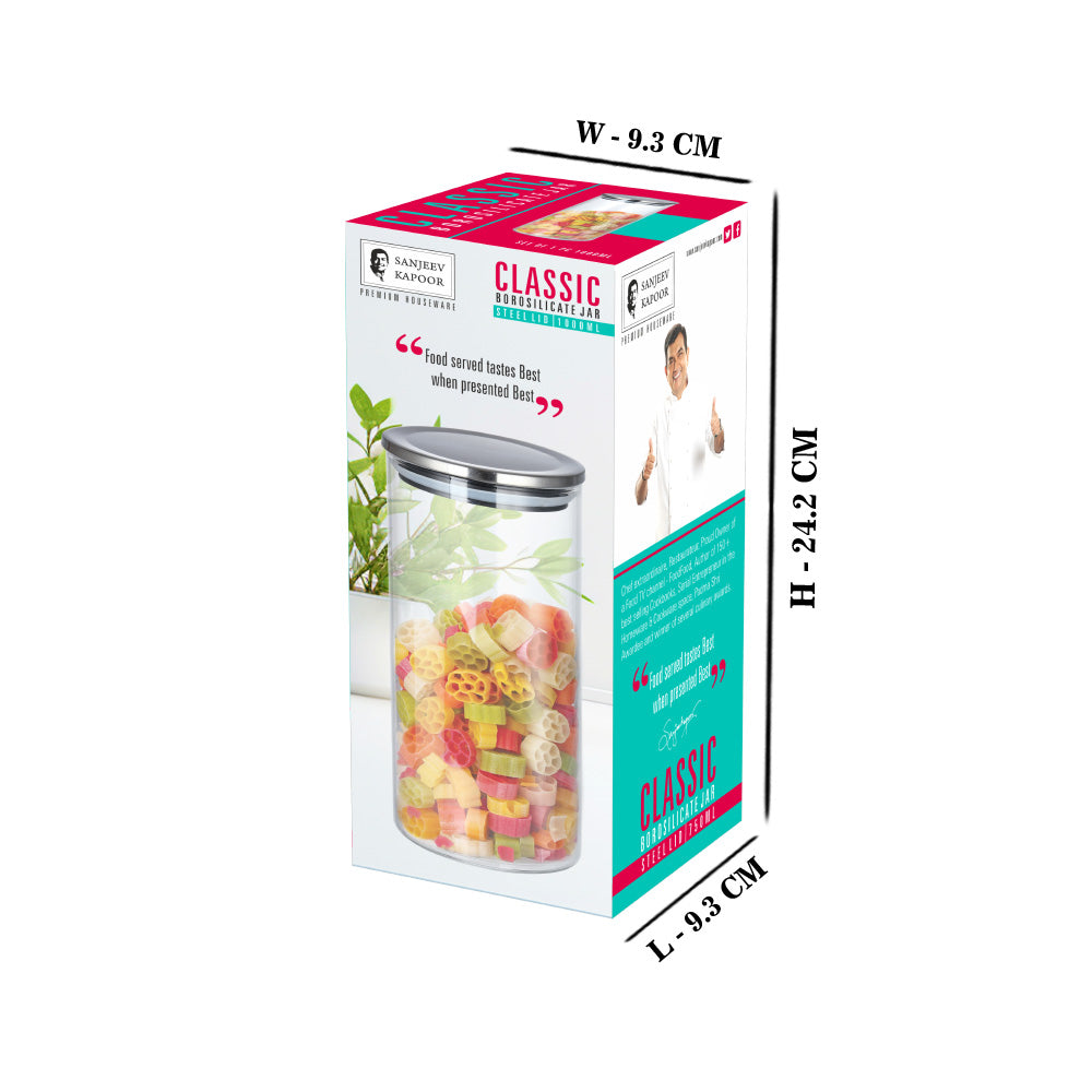 Classic Borosilicate Round Jar 750 ML / 1000 ML - 1 PC
