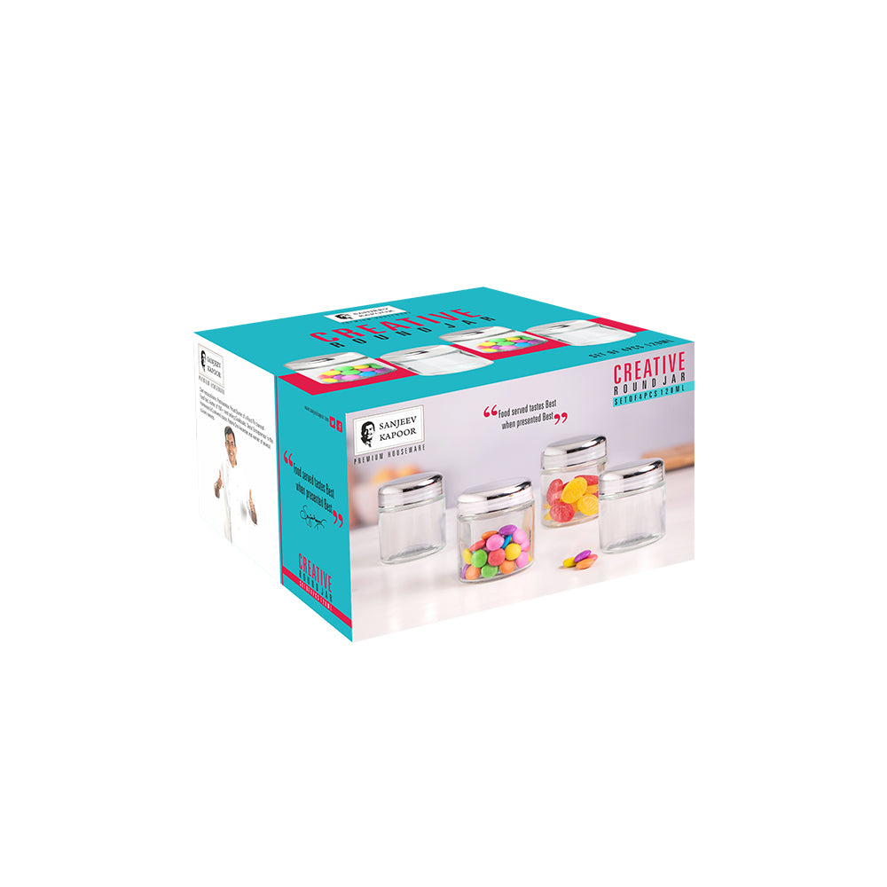 Creative Round Jar - 120ML, Set of 4 PCS