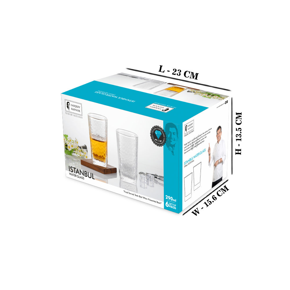 Istanbul Water Glass - 290 ML, Set of 6 PCS