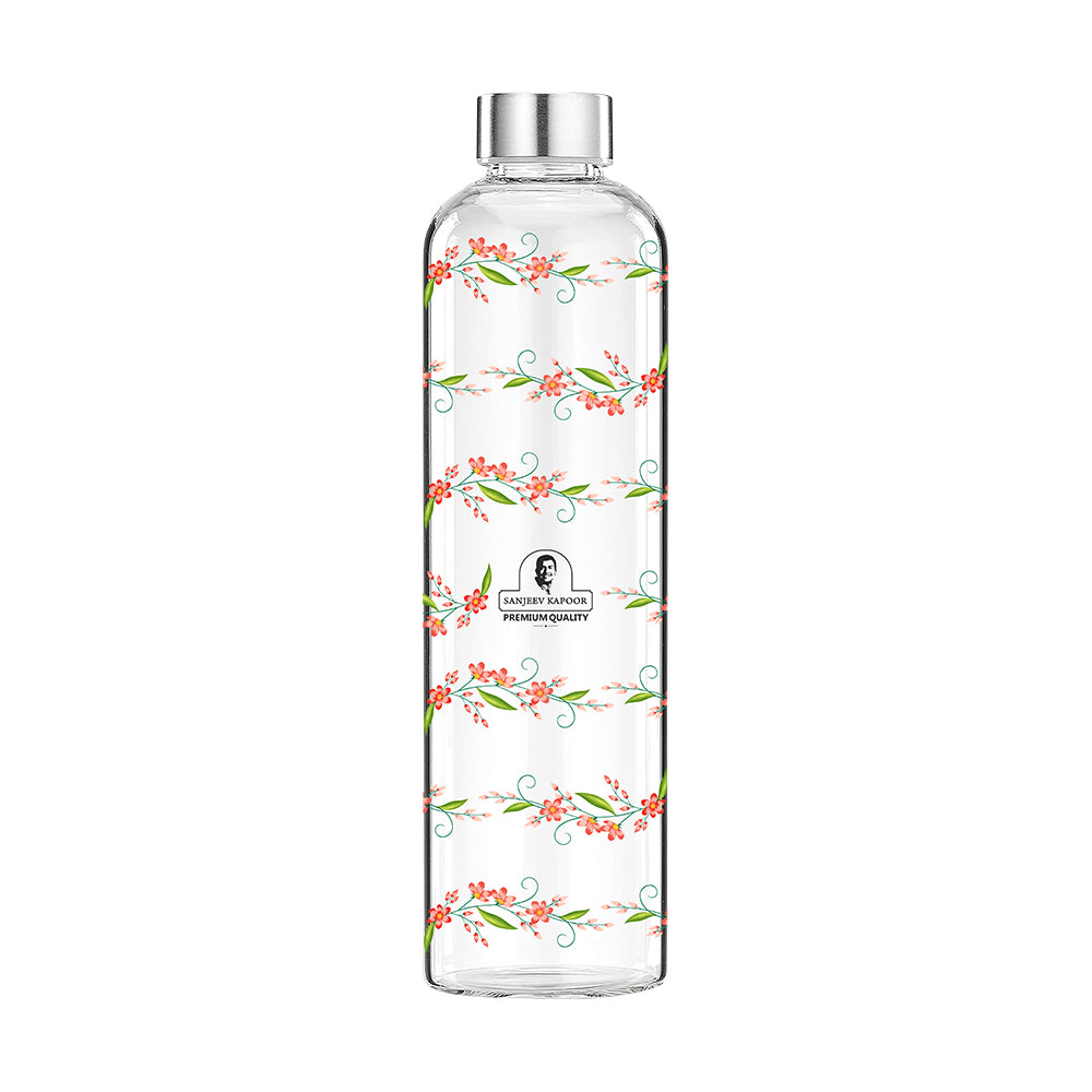 Woven Borosilicate Round Bottle with Steel Lid 1000 ML