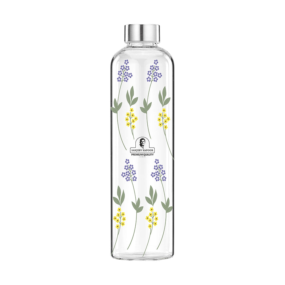 Clay Borosilicate Round Bottle with Steel Lid - 1000 ML