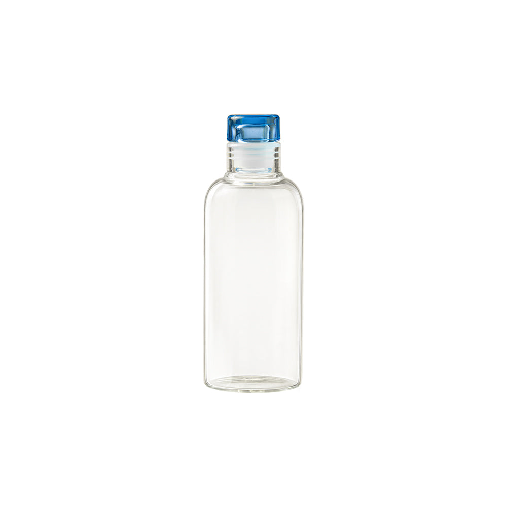 Verona Borosilicate Round Bottle with Lid - 350 ML - Blue