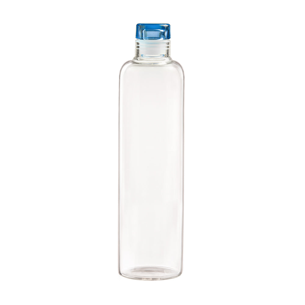 Verona Borosilicate Round Bottle with Lid - 1000 ML - Blue