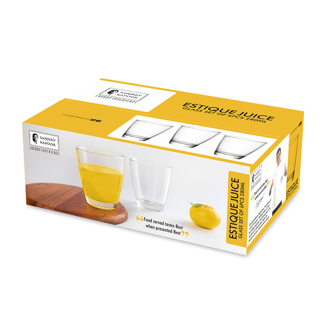 Estique Juice Glass - 280ML, Set of 6PCS