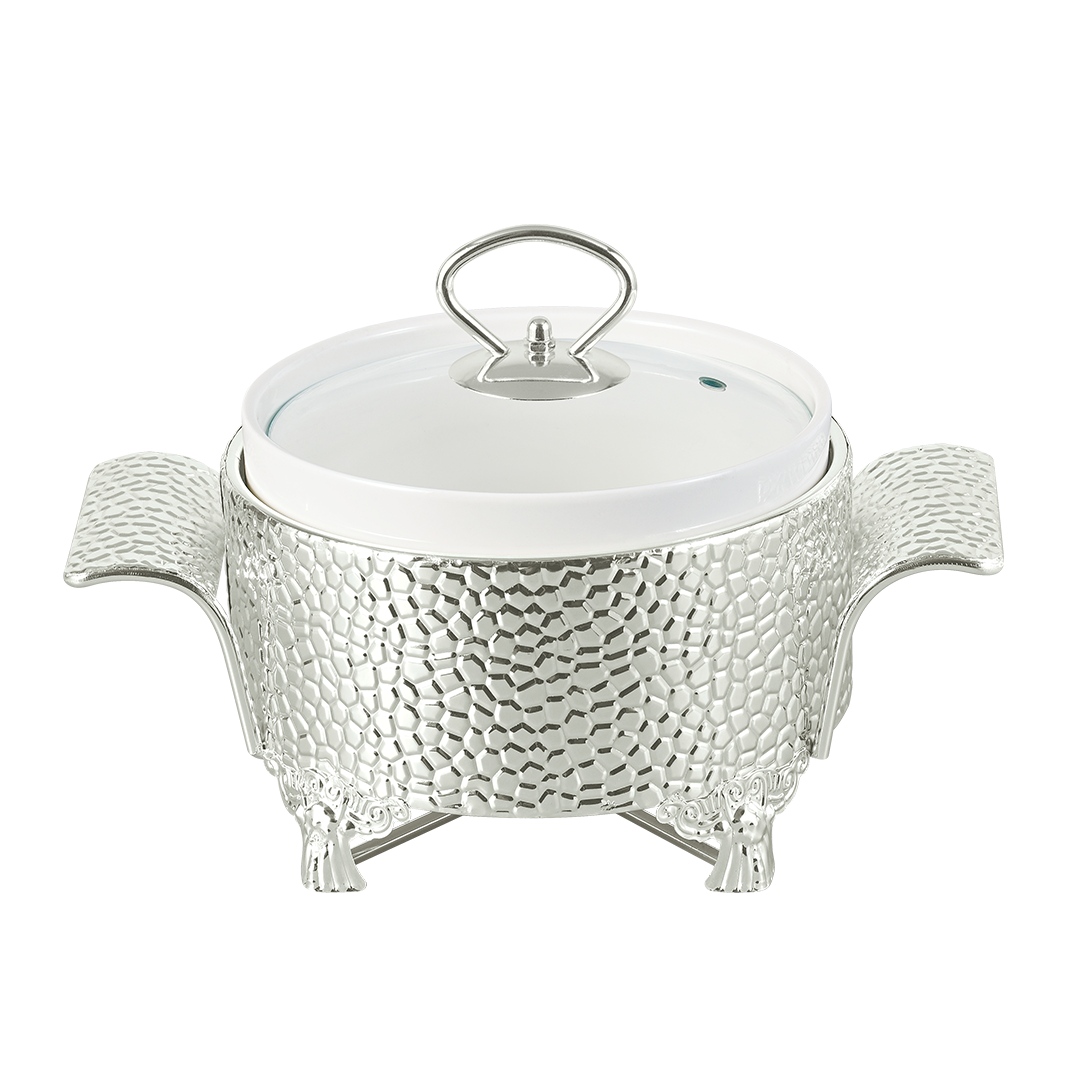 Royal Round Casserole With Candle Stand 1.5L - Silver Stand