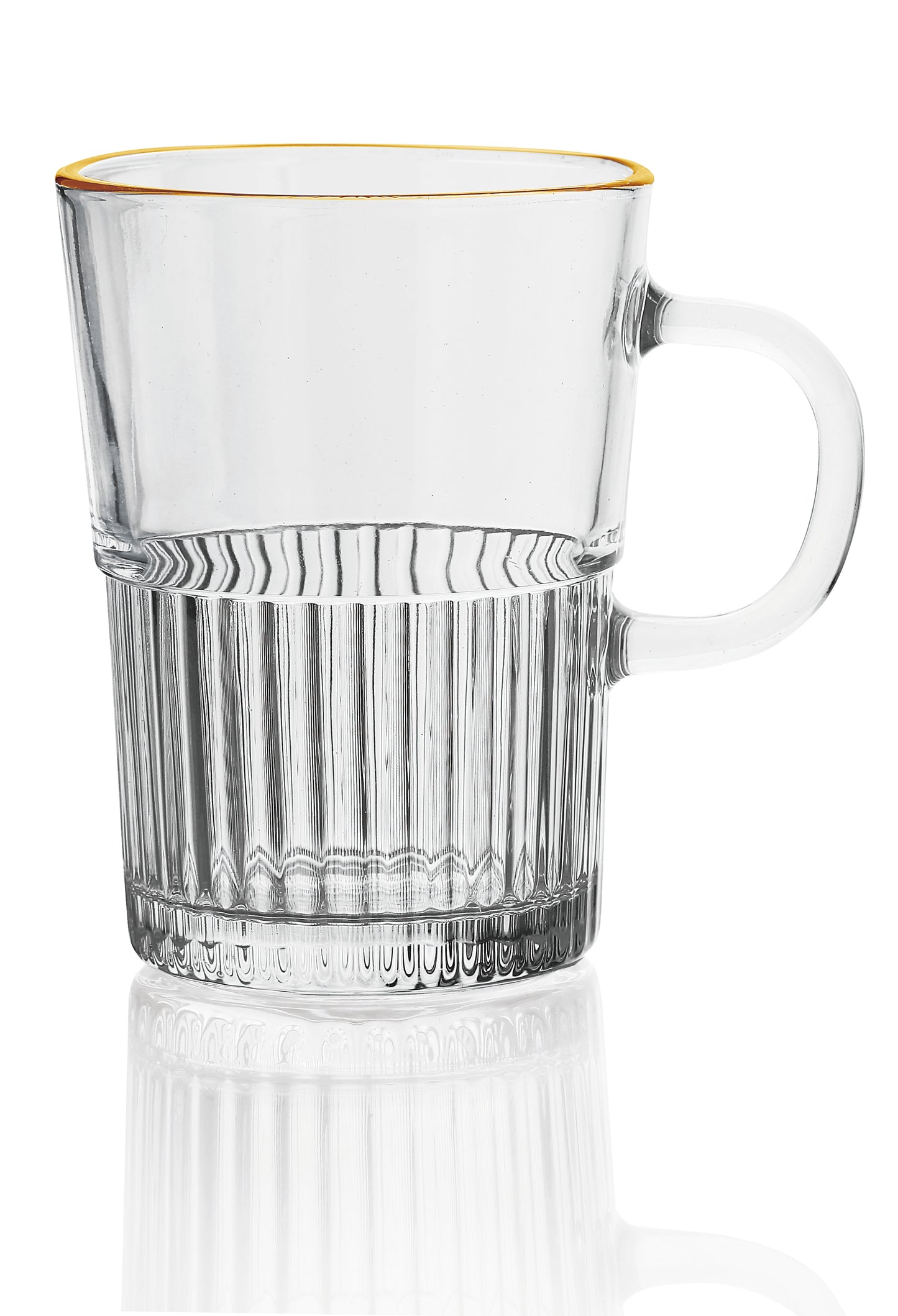 Yamasin - Casablanca Beer Mug 490ml - Set of 4 Pcs - With Gold Line