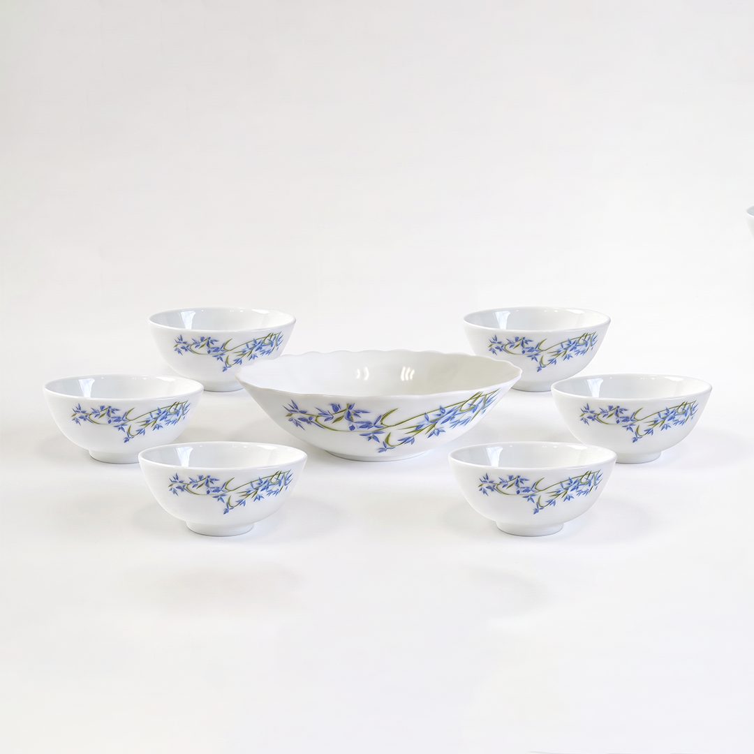 Autumn Opalware Pudding Set - Set Of 7 Pc