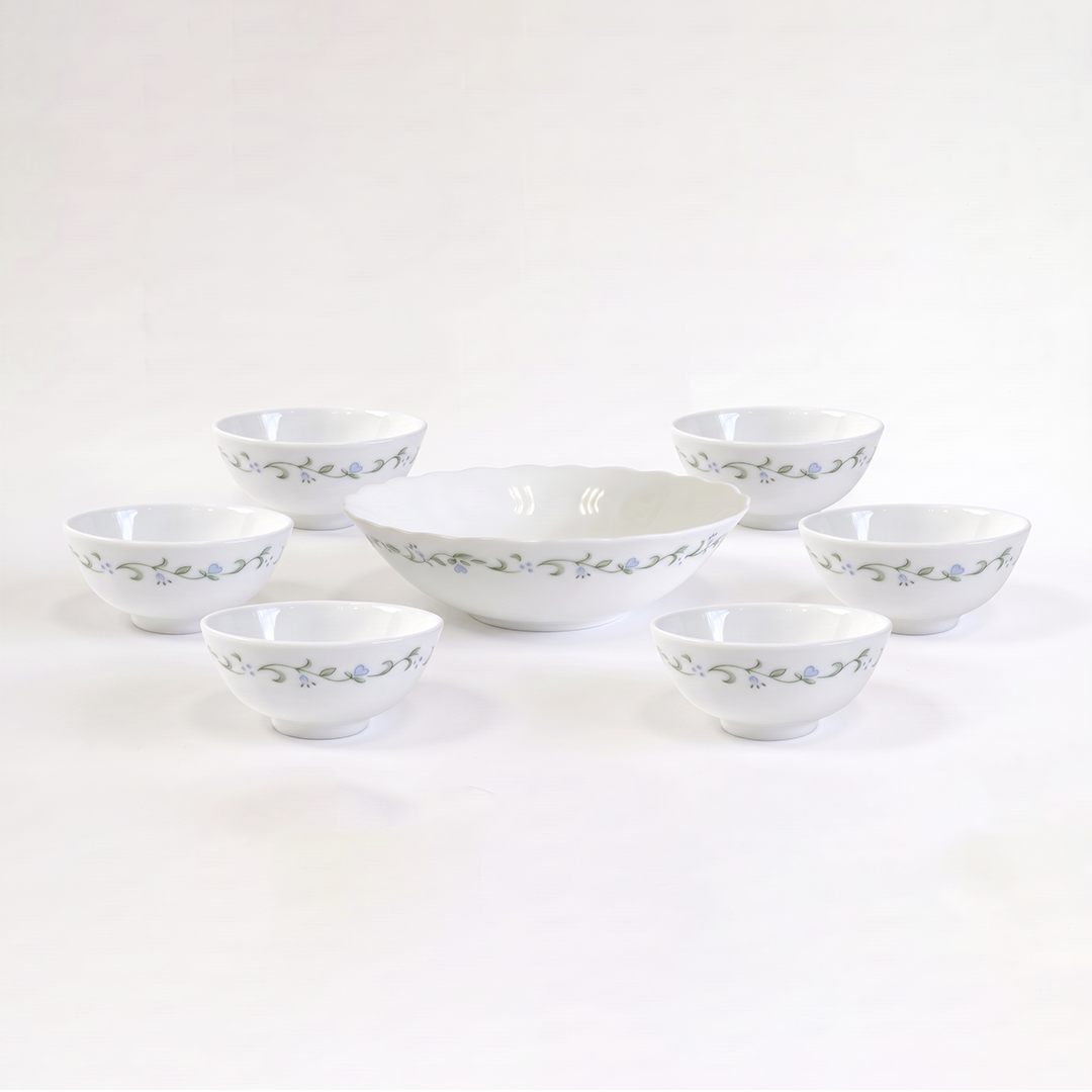 Moonstone Opalware Pudding Set - Set Of 7 Pc