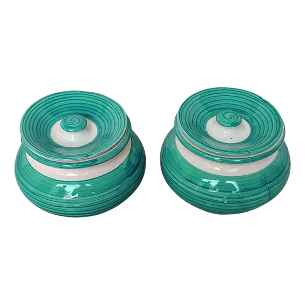 Celestial Handi Set with Lid 1 L - Set of 2 Pcs Green