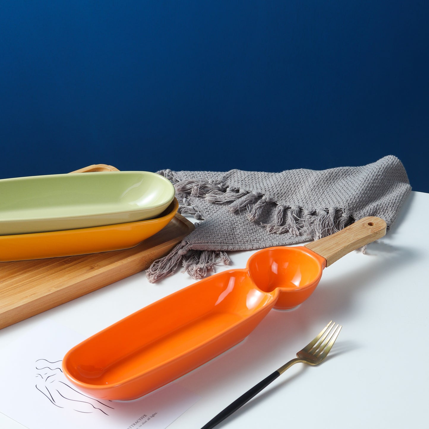 Adore Snack Dish Set of 1 Pc - Orange