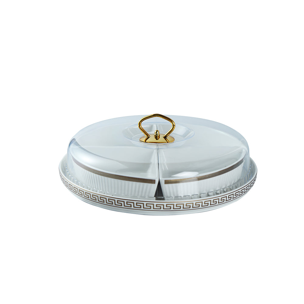 Snack Set Bowl 27.9CM Set of 5 Pcs with Lid + Shine White