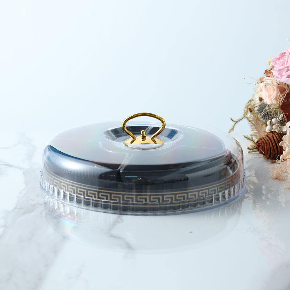 Versace Snack Set Bowl 27.9Cm Set Of 5Pcs With Lid + Shine Black-With Gift Box