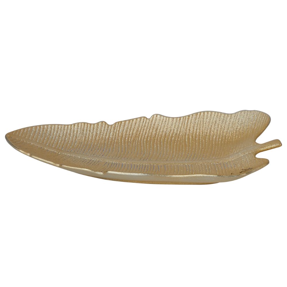 Yamasin - Lotus Leaf Serving Platter - 30.5 Cm Set Of 1 Pc - Gold