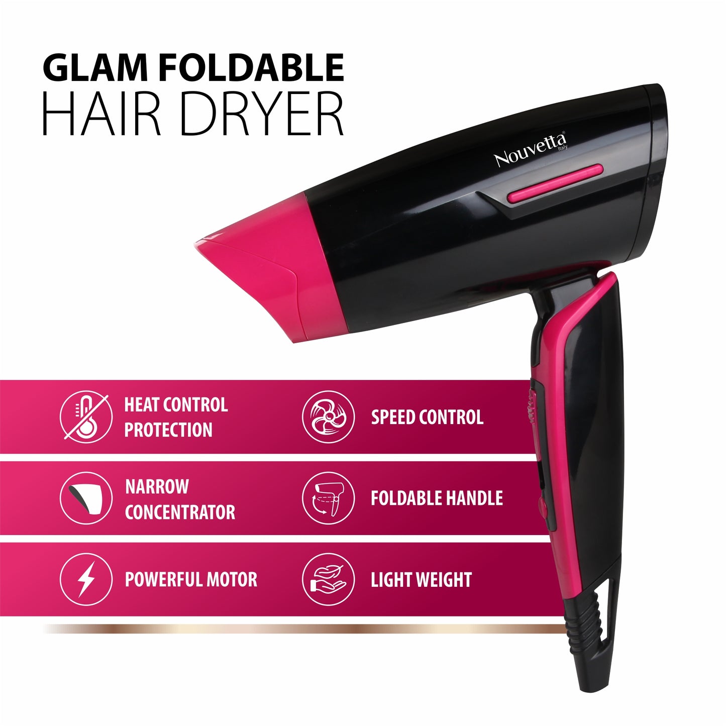 Glam Foldable Hair Dryer