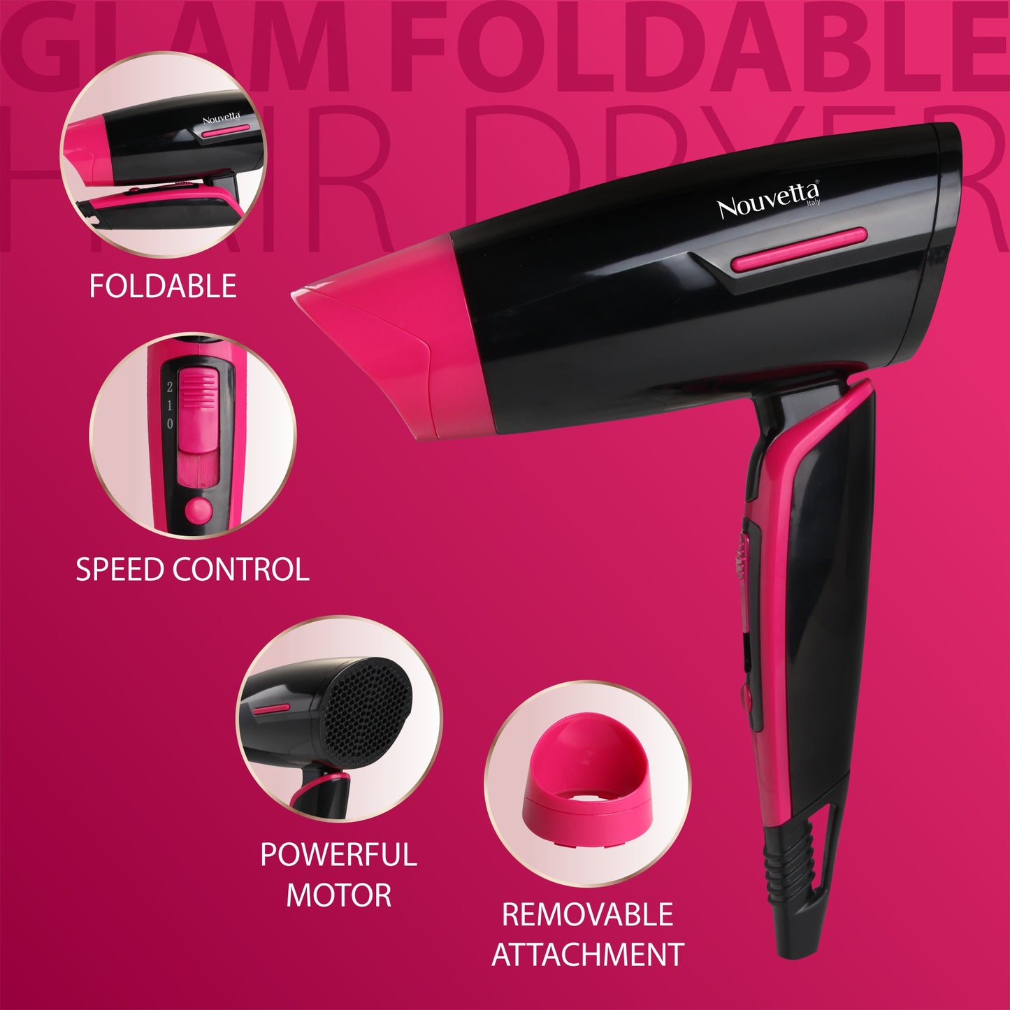 Glam Foldable Hair Dryer