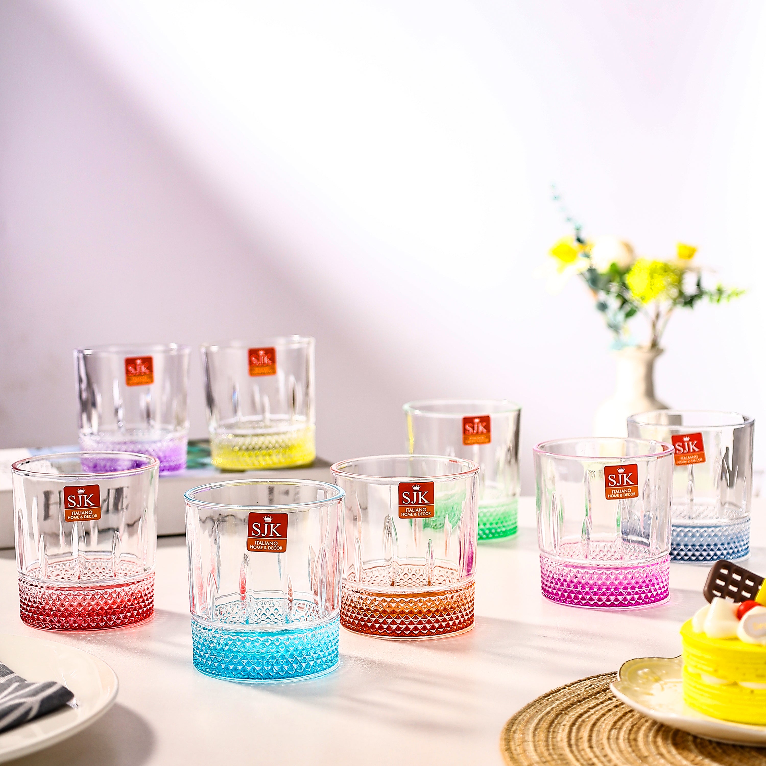 Oslo Whisky Coloured Glass 330 ML - Set of 8 Pcs – Raj Imports