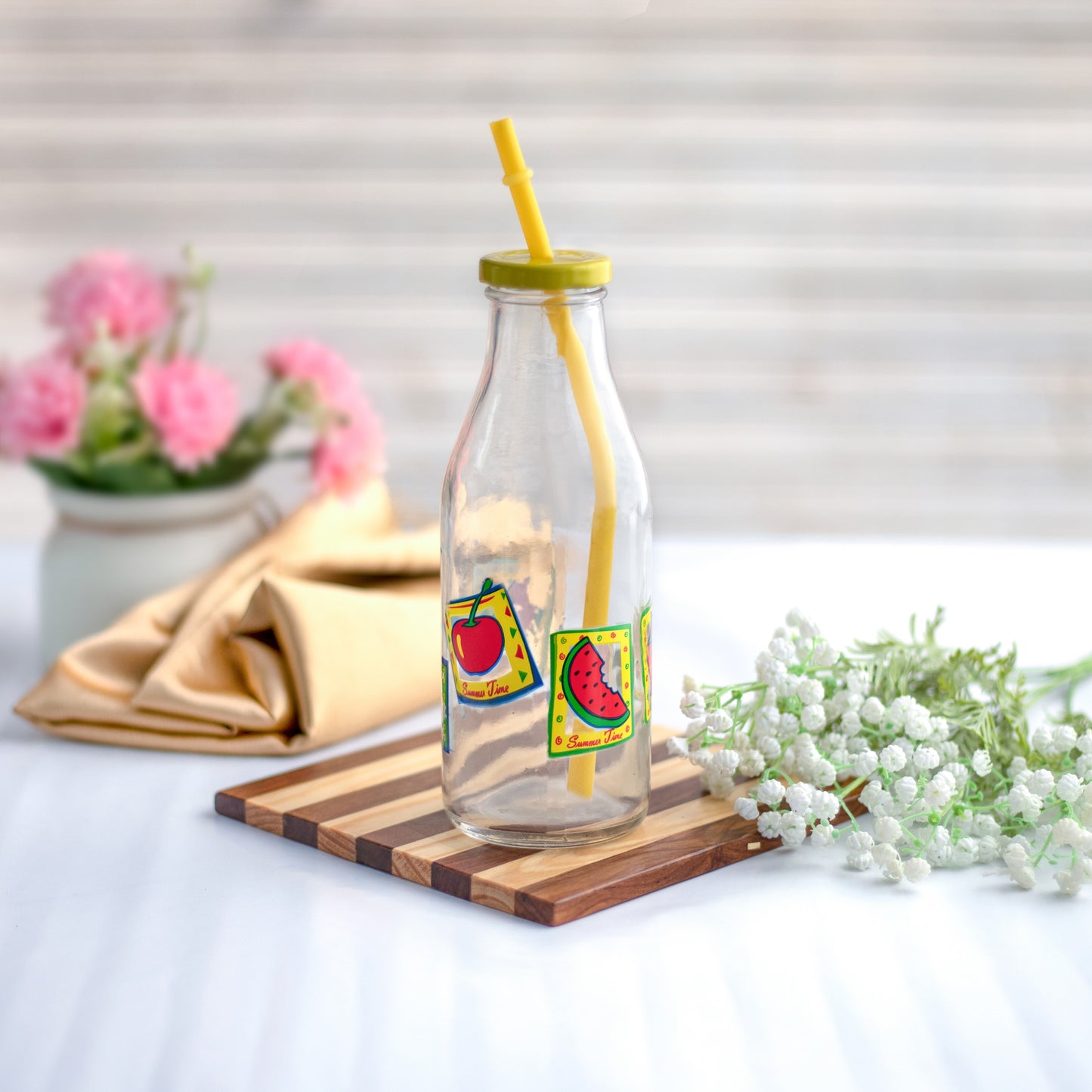 Round  Bottle   500 Ml - Set Of 1 Pc