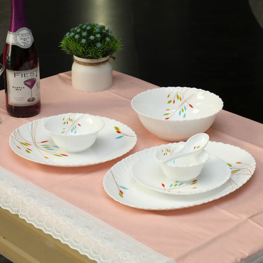 33 Pc White Feston Shape Dinner Set