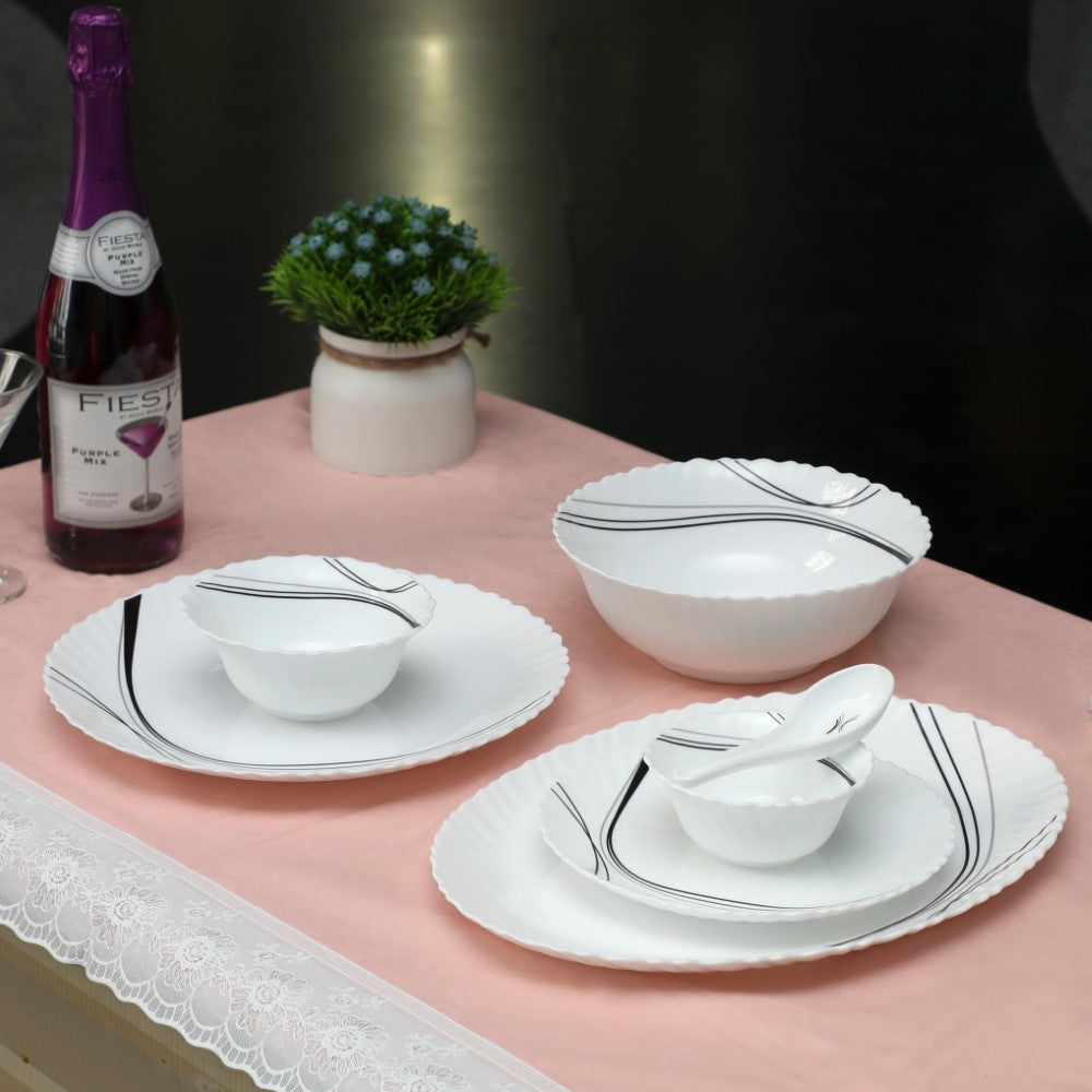 33 Pc White Feston Shape Dinner Set