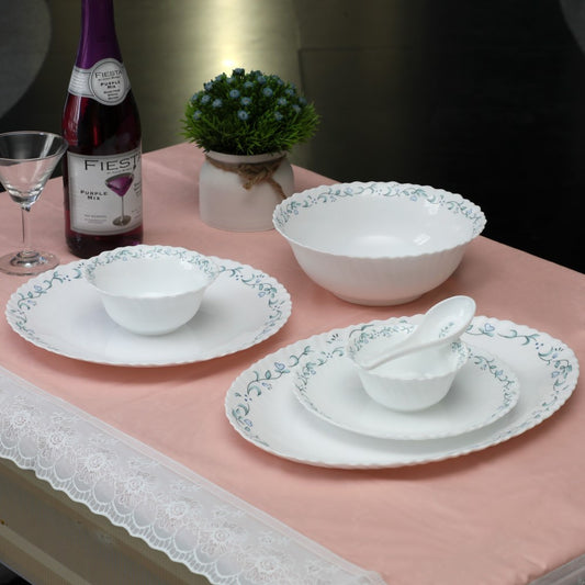 33 Pc White Feston Shape Dinner Set