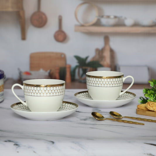 Finest Bonechina 12 Pc Cup & Saucer Set