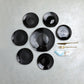 7pcs Black Snack Set - With Gold Rim