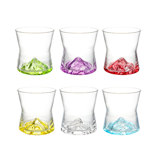 Colourful Whisky Glass  250 Ml - Set Of 6 Pcs