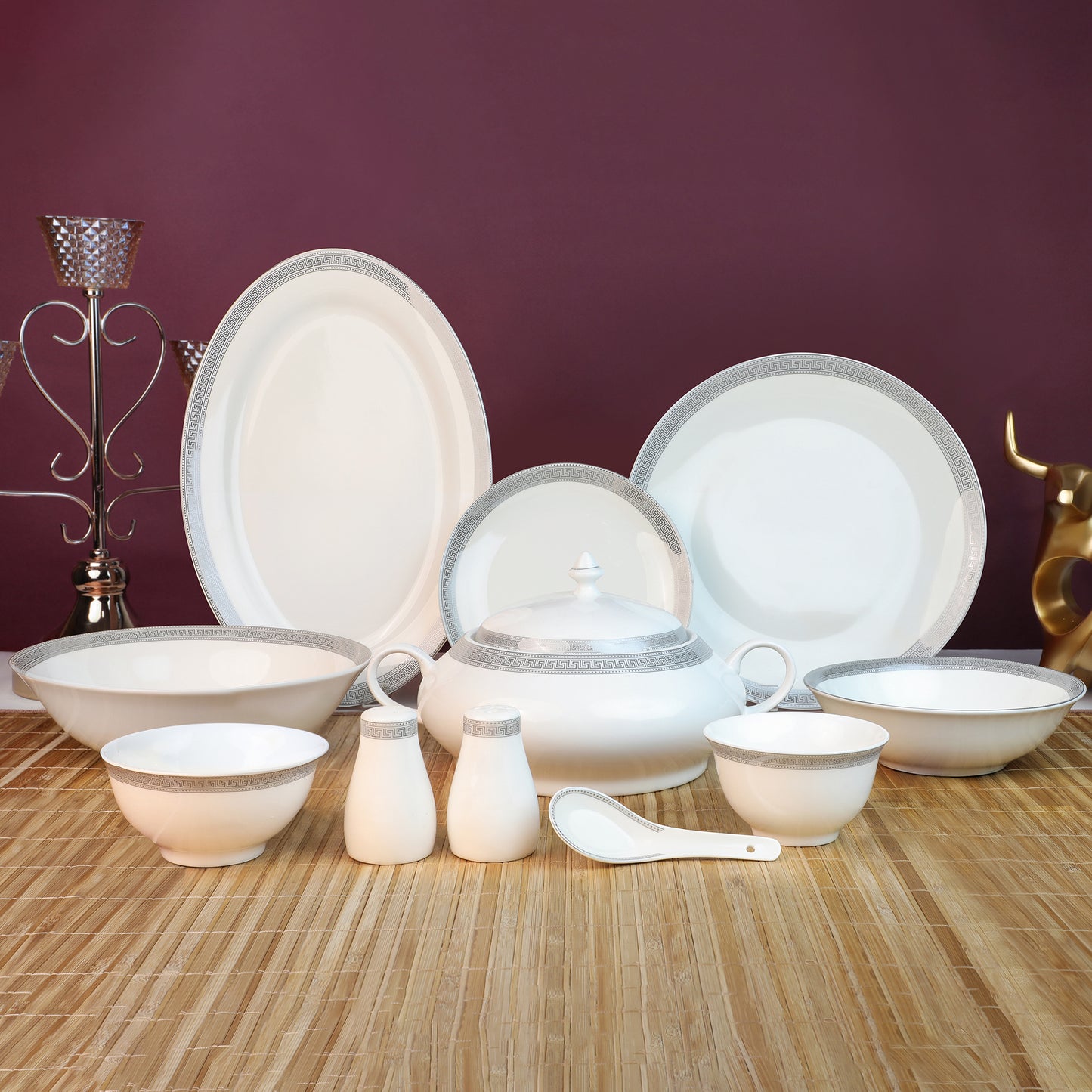 Round Bonechina Dinner Set Of 38Pcs
