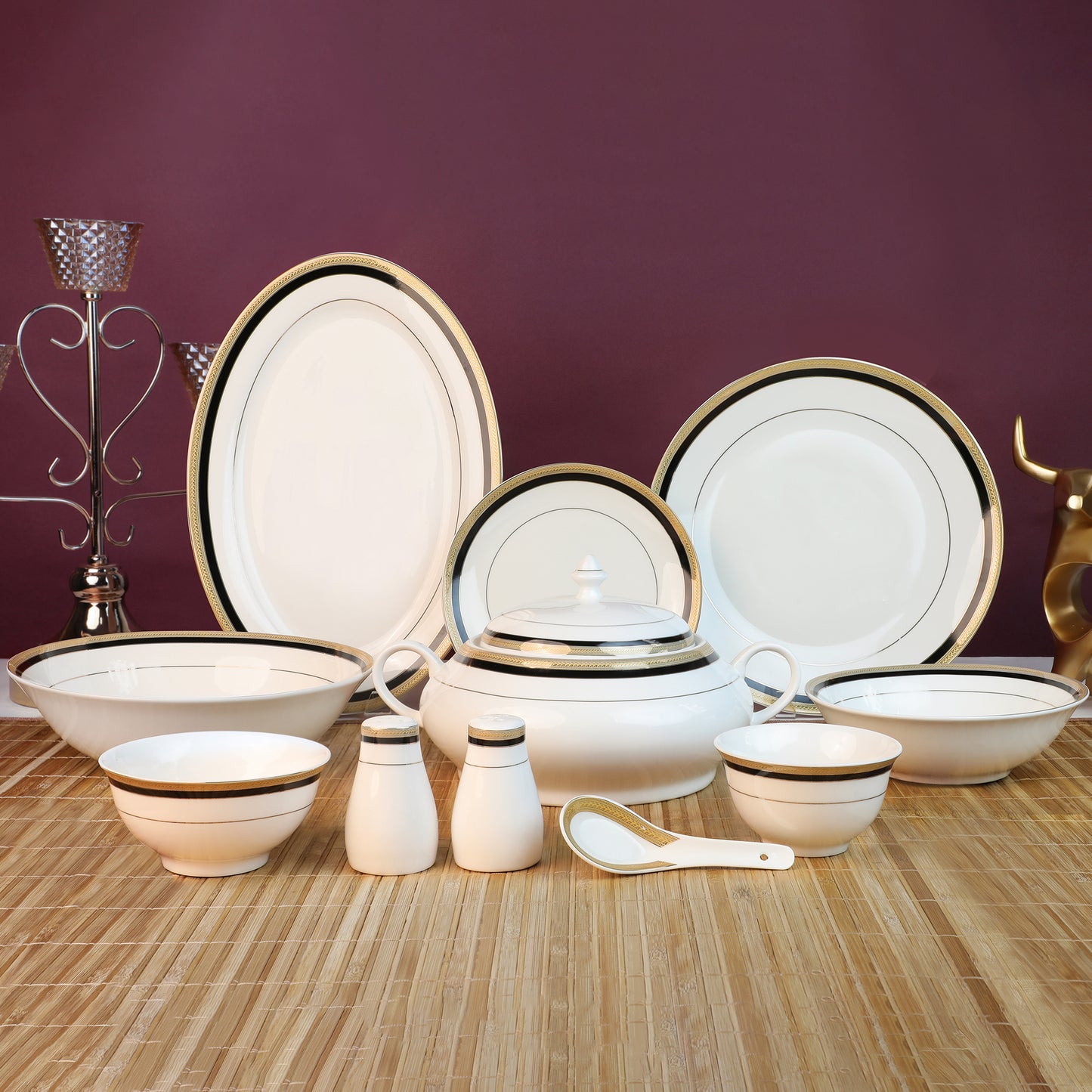 Round Bonechina Dinner Set Of 38Pcs
