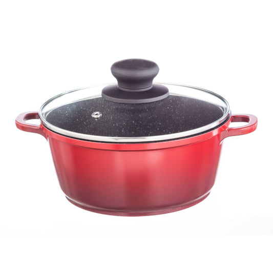 Galaxy Diecast 1 Pc Casserole with Lid - Red & Black 20 CM