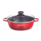 Diecast 1 Pc Kadai with Lid - Red & Black 24 cm