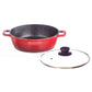 Diecast 1 Pc Kadai with Lid - Red & Black 24 cm