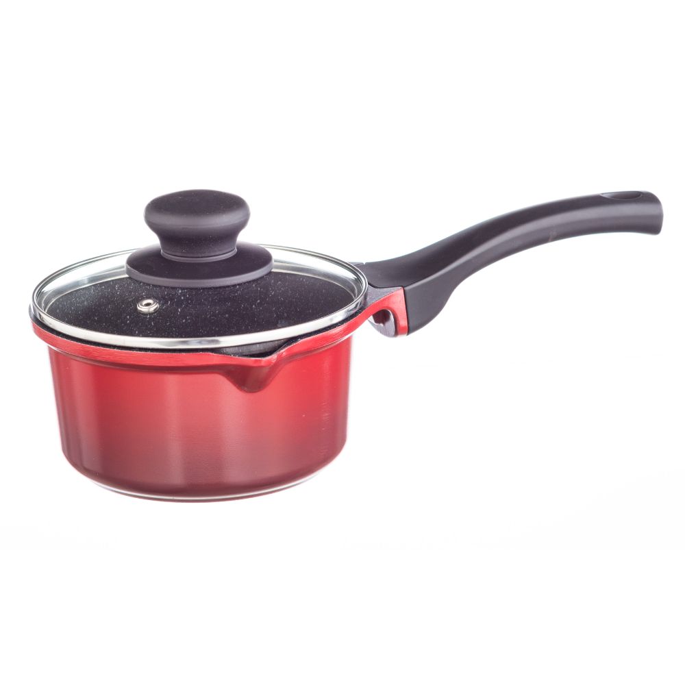 Galaxy Diecast 1 Pc Sauce Pan - Red & Black 16 CM