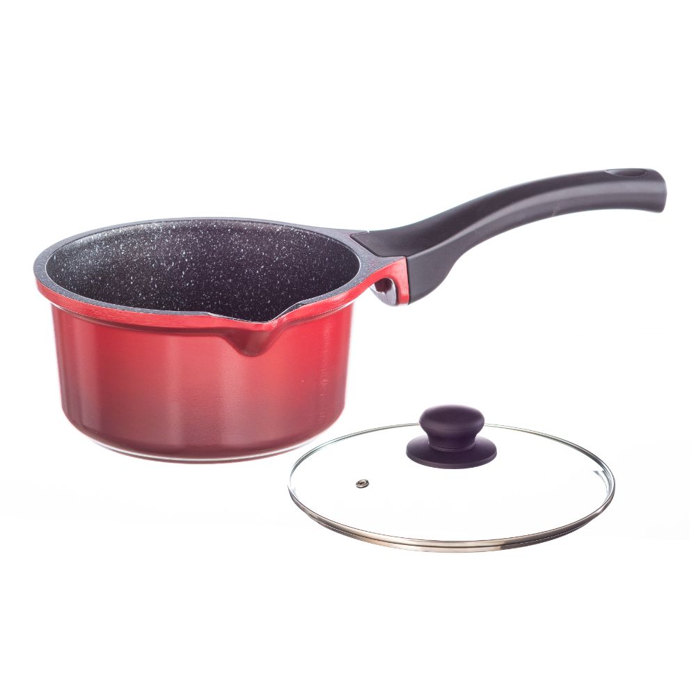 Galaxy Diecast 1 Pc Sauce Pan - Red & Black 16 CM