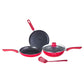 Andria Non Stick Cookware - Red Set of 5 Pcs