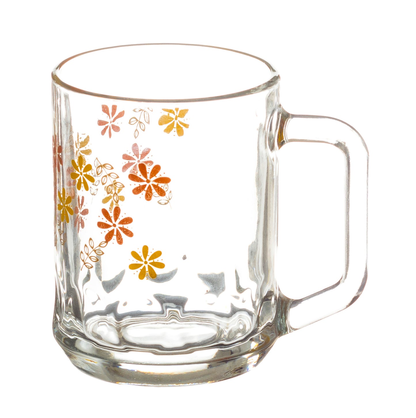 Pearly Printed Glass Mug 260 ML - Set of 6 Pcs