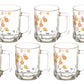 Pearly Printed Glass Mug 260 ML - Set of 6 Pcs