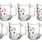 Castor Printed Glass Mug 260 ML - Set of 6 Pcs