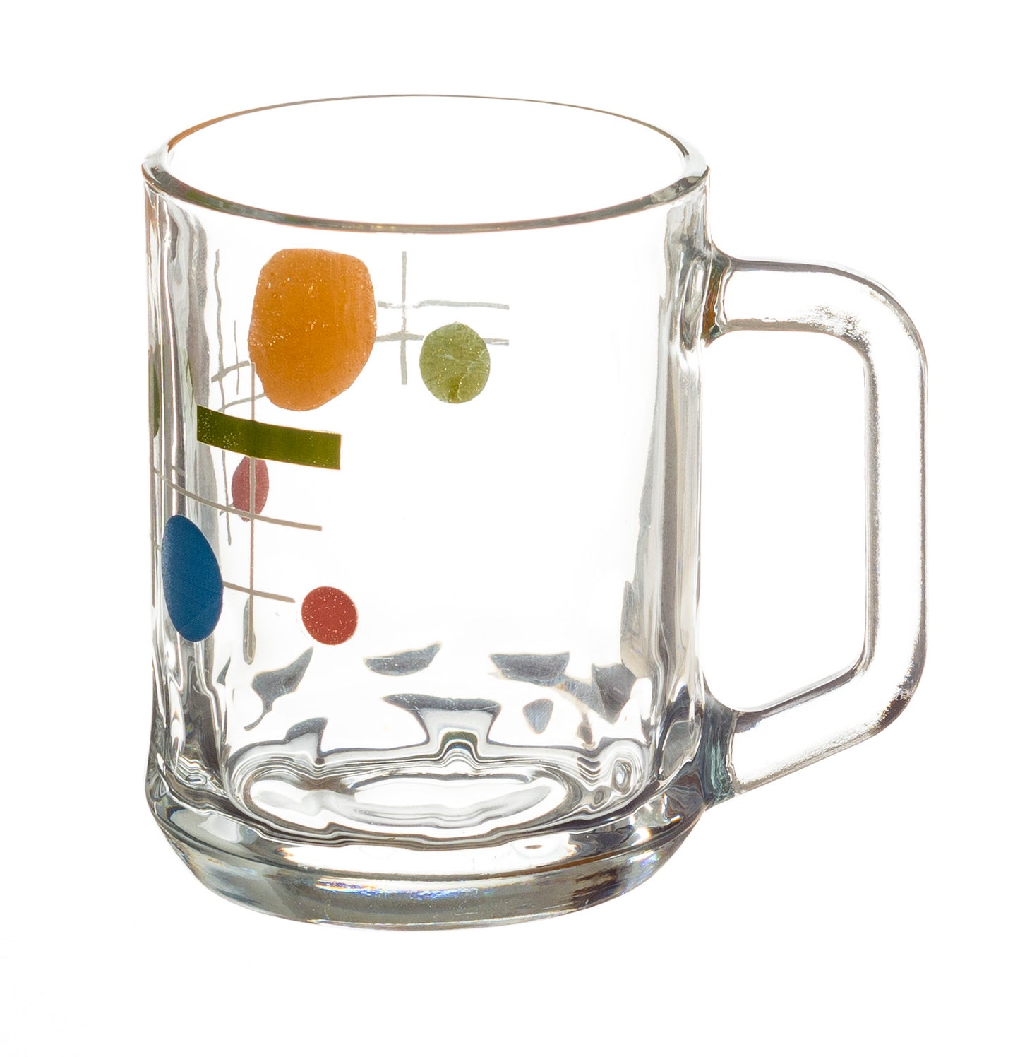 Moonflower Printed Glass Mug 260 ML - Set of 6 Pcs